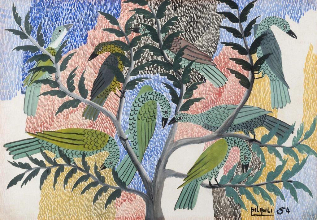 Pilipili Mulongoy (c. 1914-2007) ; Sans titre, 1954, Estimation : 4500 / 6500 €