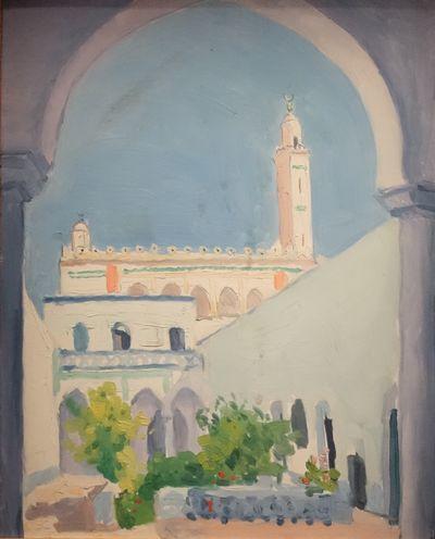Albert Marquet (1875-1947). La Mosquée de Laghouat, vers 1939. Huile sur panneau de bois. Albi, musée Toulouse-Lautrec. Dépôt du Centre national des arts plastiques, Paris-La Défense.