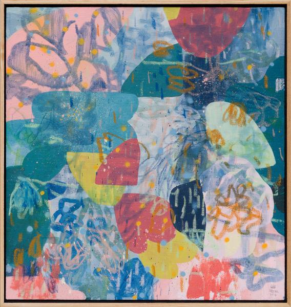 PAUL SENYOL. Plausible, 2018. Mixed media on linen. 440 x 415mm. Framed Courtesy of David Krut Projects