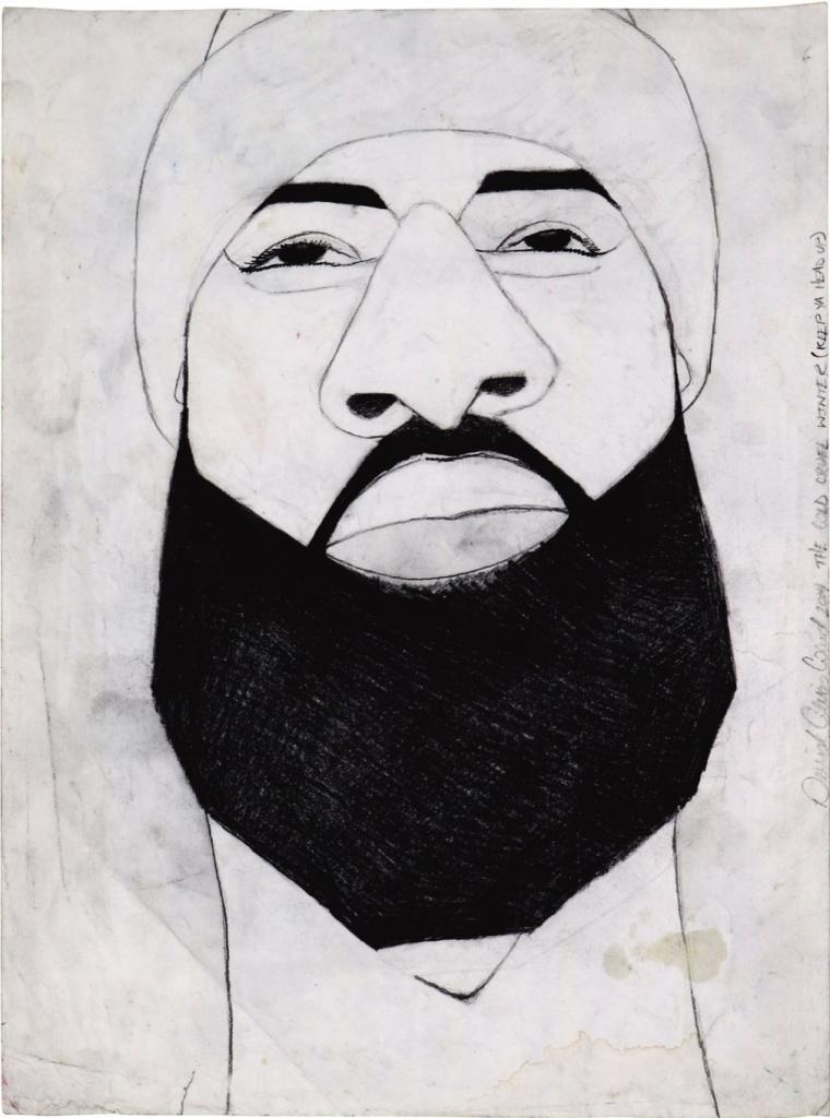 Derrick Alexis Coard The Cold Cruel Winter (Keep Ya Head Up), 2014 Graphite on paper 55.9 x 45.7 cm (22 x 18 in) (D 1000) Courtesy of the estate of Derrick Alexis Coard and White Columns, NY © Derrick Alexis Coard