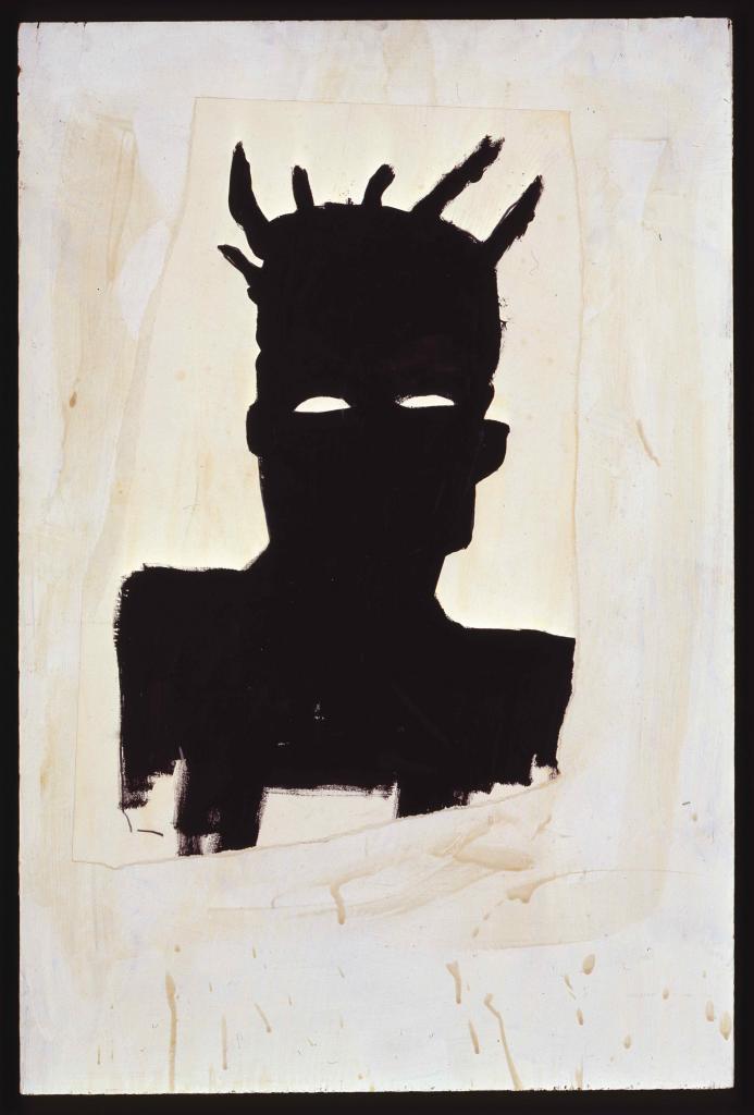Jean-Michel Basquiat Self Portrait, 1983 Oil on paper and wood 91.5 x 61 cm (36.0 x 24.0 in) (JMB 1018) Collection Thaddaeus Ropac © The Estate of Jean-Michel Basquiat / ADAGP, Paris and DACS, London 2019. Collection Thaddaeus Ropac. Photo: Stephen White