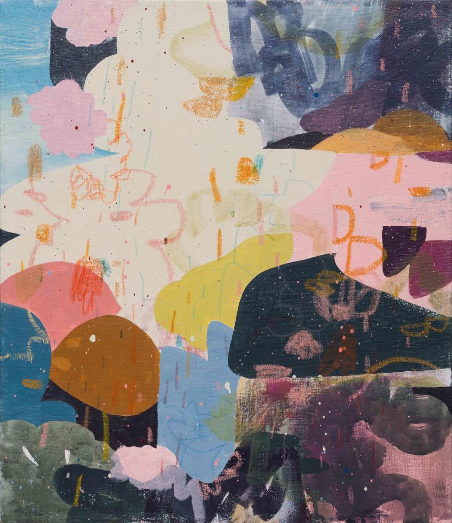 PAUL SENYOL. Relation, 2018. Mixed media on linen. 370 x 320mm. Unframed Courtesy of David Krut Projects