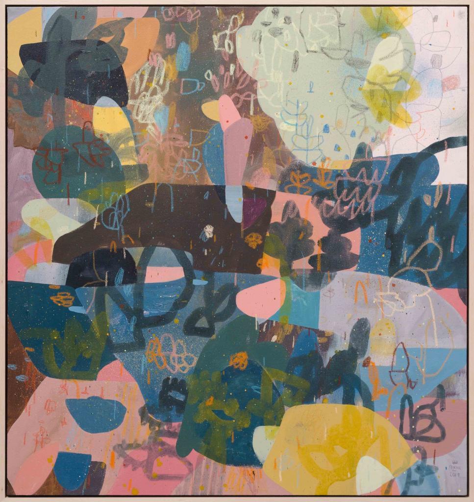 PAUL SENYOL. Galaxy Unknown, 2019. Mixed media on canvas. 875 x 825mm. Framed Courtesy of David Krut Projects