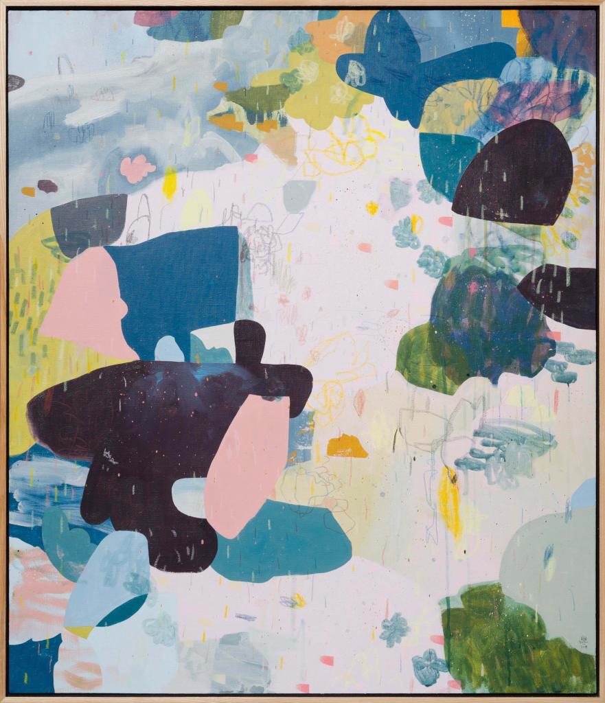 PAUL SENYOL. Verge, 2018. Mixed media on linen. 1025 x 885mm. Framed Courtesy of David Krut Projects