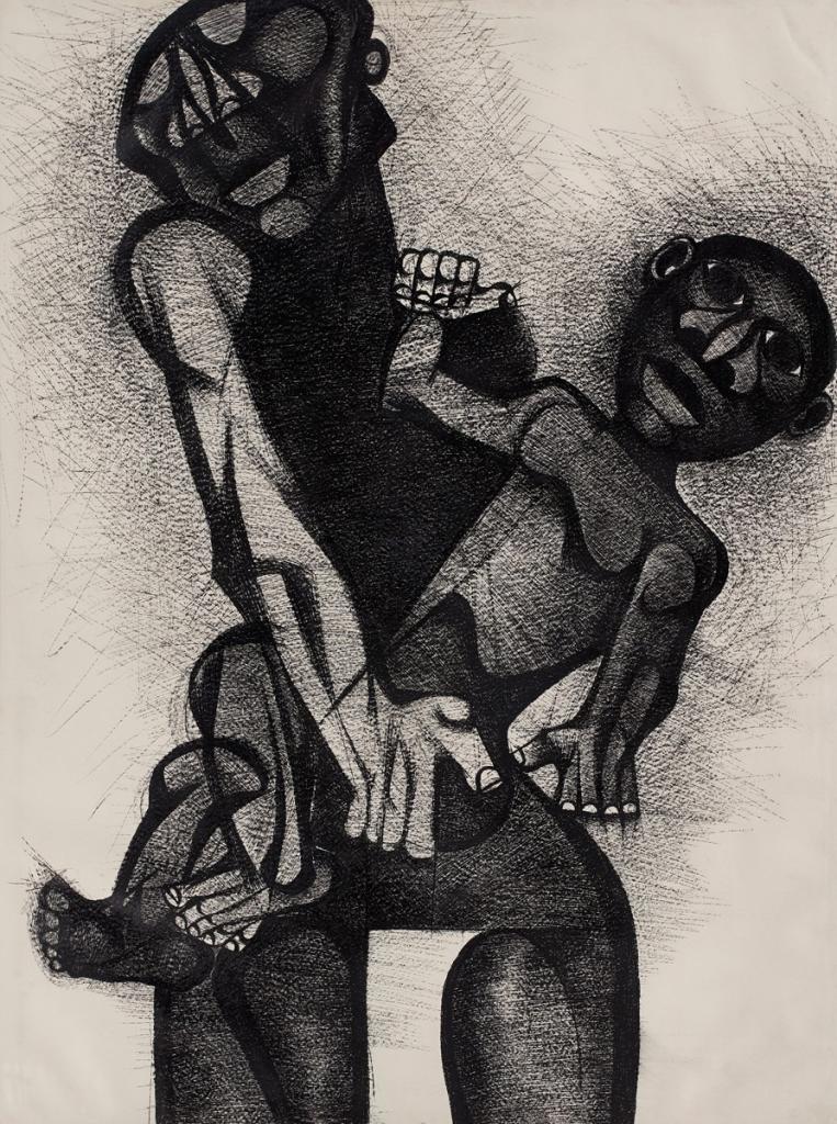 Dumile Feni, Mother and child, 1986 SOLD FOR R546 240. Estimated between R 500,000 - R 700,000