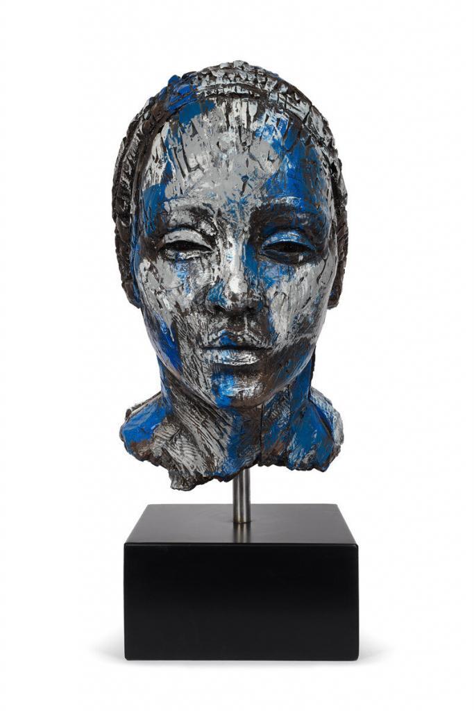 Lionel Smit B.1982 South Africa Female bust 2014 R 100,000 - R 150,000 painted cast resin on a steel base signed, dated and numbered 3/12 on the back 80 x 30 x 60 cm Modern & Contemporary Art Aspire Auction 1st September 2019 Cape Town
