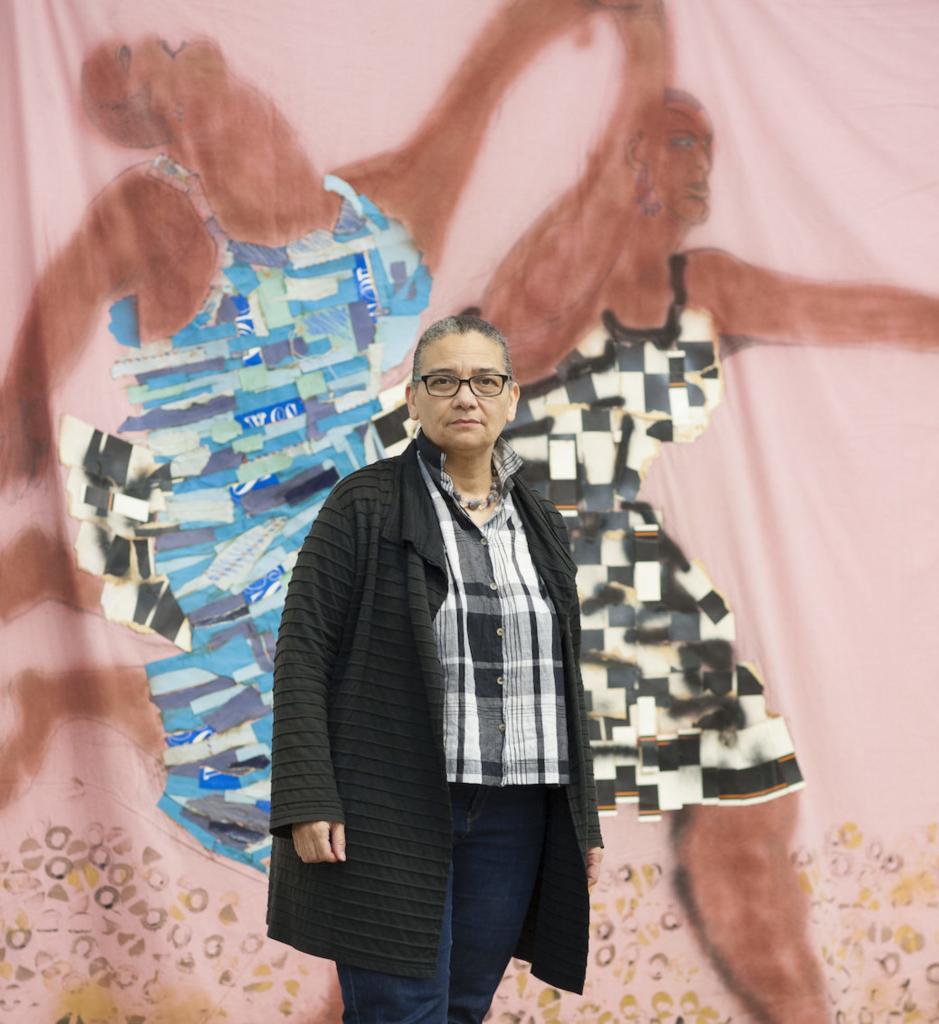 LUBAINA HIMID, PHOTOGRAPHED AT INVISIBLE STRATEGIES EXHIBITION, MODERN ART OXFORD (2017) PHOTOGRAPH BY EDMUND BLOK