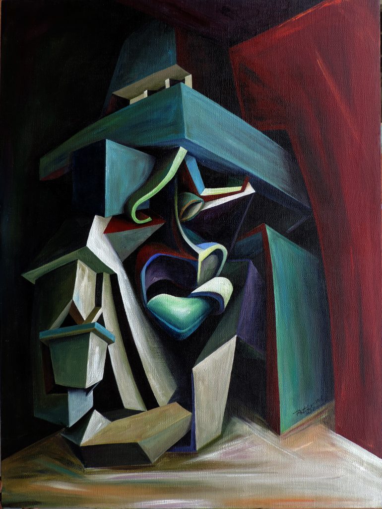 Patrick Akpojotor, Legacy of Existence, 2019. 122 x 92 cm. 48 x36 In. Acrylic on canvas. © Copyright the artist. Courtesy SMO Contemporary