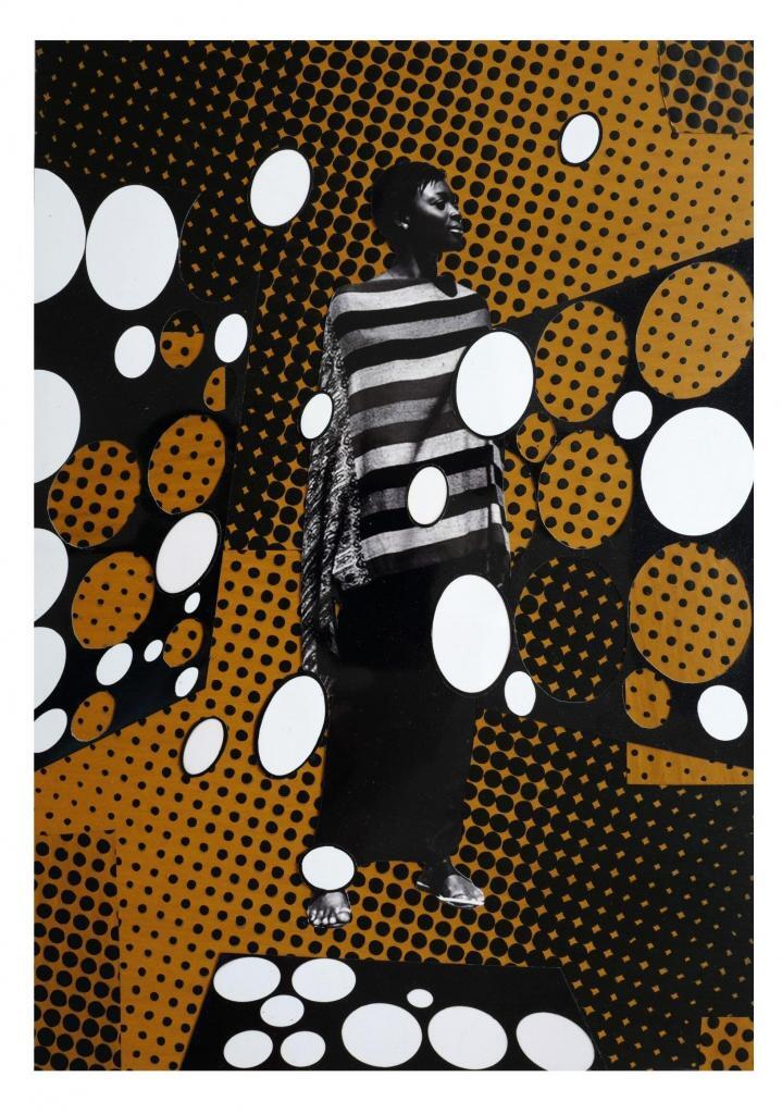 Vincent Michéa N°04, série Fatou Pompidou, 2017 Impression photographique, papier et acrylique sur papier 50 x 40 cm