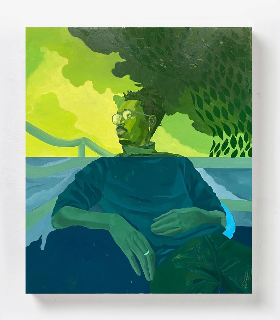 Dominic Chambers, After Albers (Africanus), 2020, Huile sur toile, 167,6 x 142,2 cm. Avec l'aimable autorisation de la galerie Luce