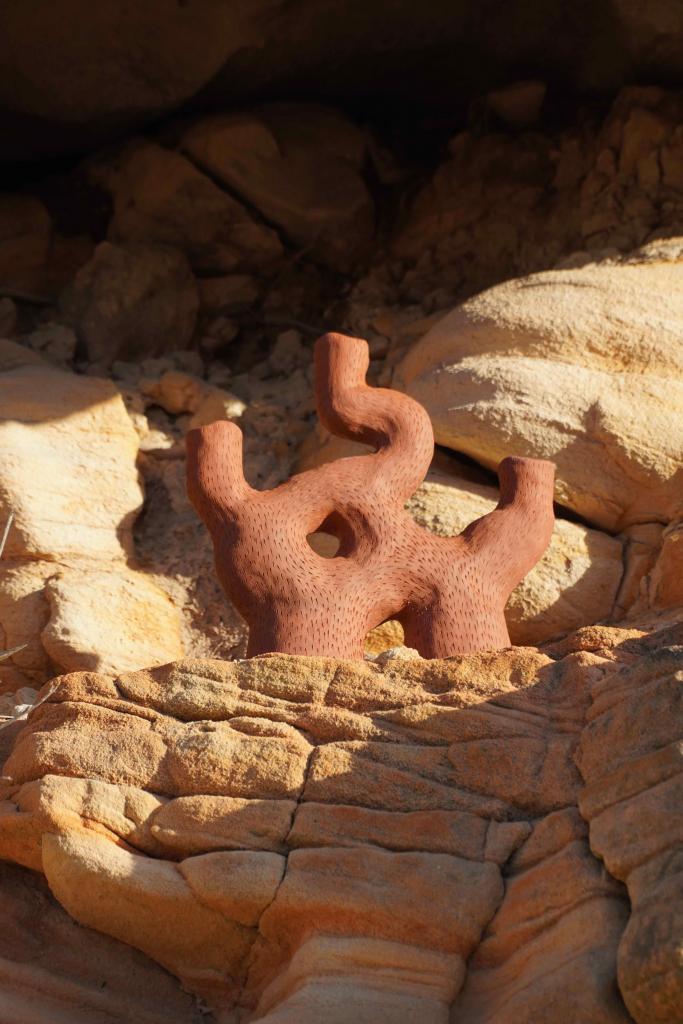 Functional ceramics - Candelabras series by South African designer Jan Ernst de Wet. 3 arms 2 legs. © Jan Ernst