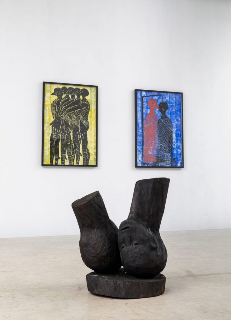 Vues de l'exposition personnelle de Jems Koko Bi à la galerie Cécile Fakhoury à Abidjan. © Galerie Cécile Fakhoury