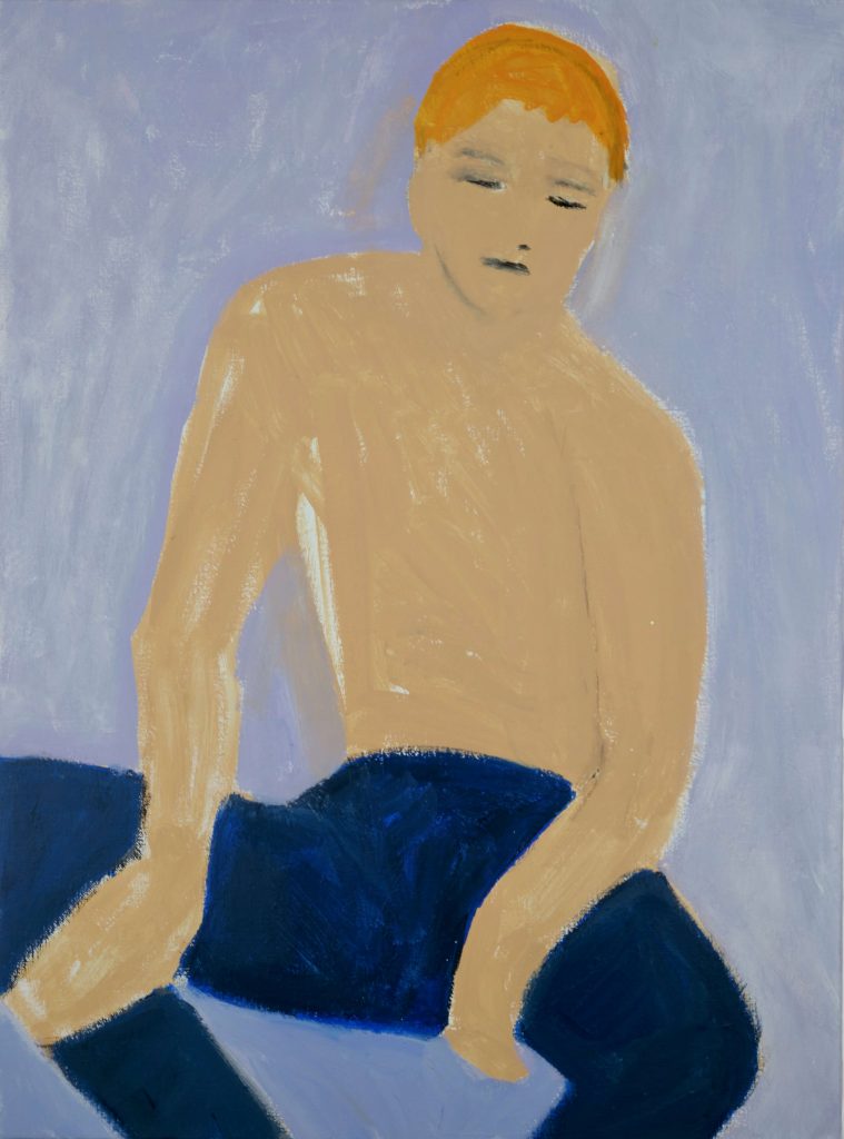 Grégory Olympio, Graçon Cheveux orange, 2021. Acrylique sur toile. © Grégory Olympio et Septième