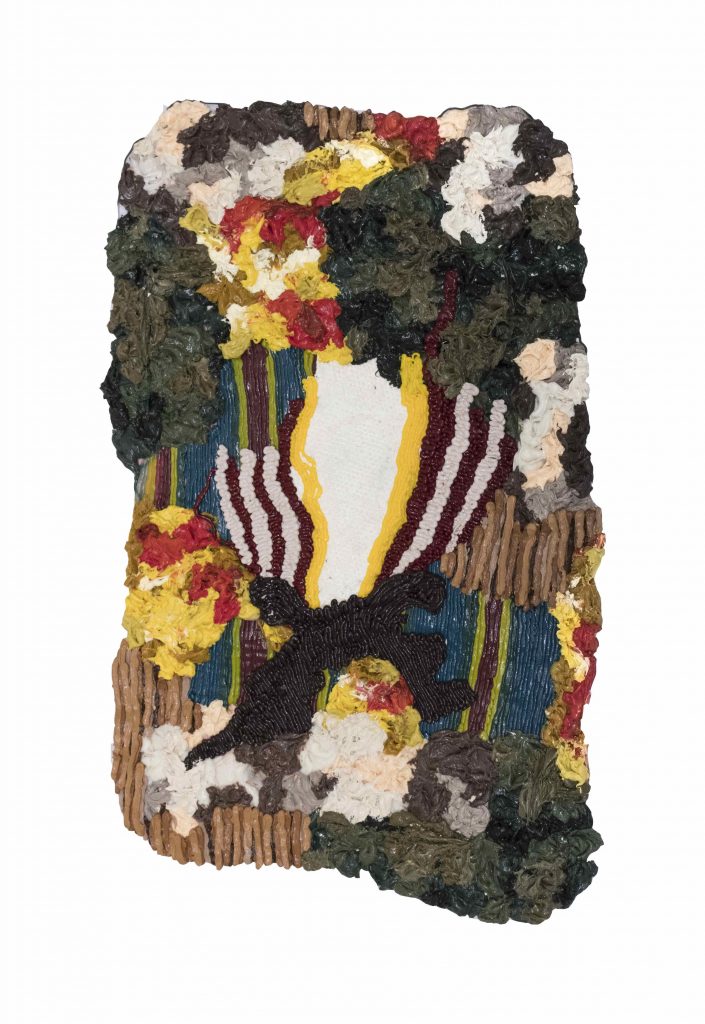 Troy Makaza, Untitled, 2020, Silicone infused with paint, 120 x 70 cm. Courtesy of Primo Marella Gallery.